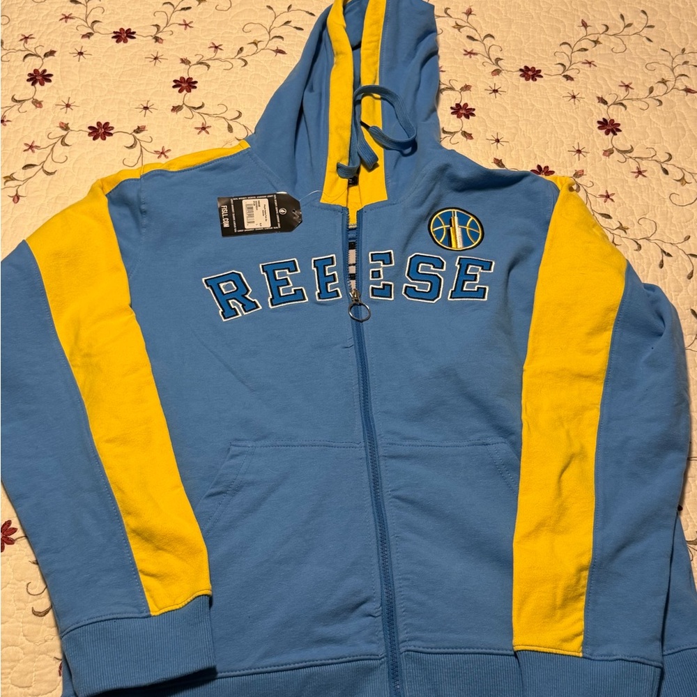 Angel Reese Blue and Yellow Hoodie with Logo